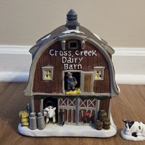 Holiday Time Christmas Village Cross Creek Dairy Barn (Lights Up)